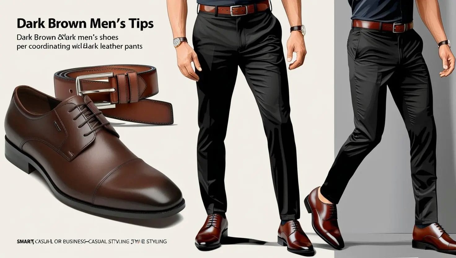 brown shoes with black pants